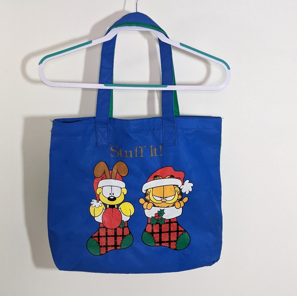 Vintage Garfield & Odie Christmas Vinyl Big Tote